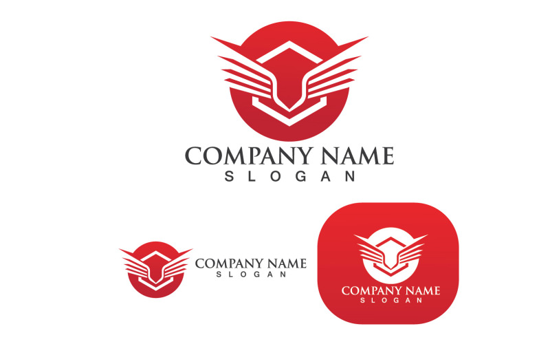 Asa Pássaro Falcão Logo E Símbolo V12