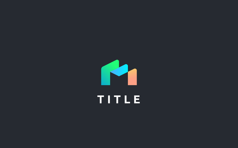 Футуристический геометрический логотип M Tech Monogram