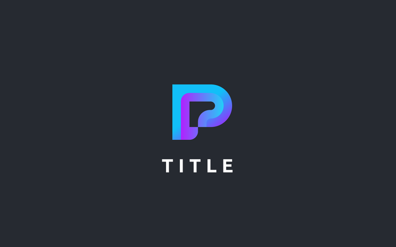 Logo vibrante geometrico della lettera P Tech Monogram