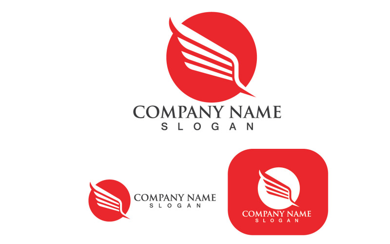 Wing Bird Falcon-logo en symbool V16