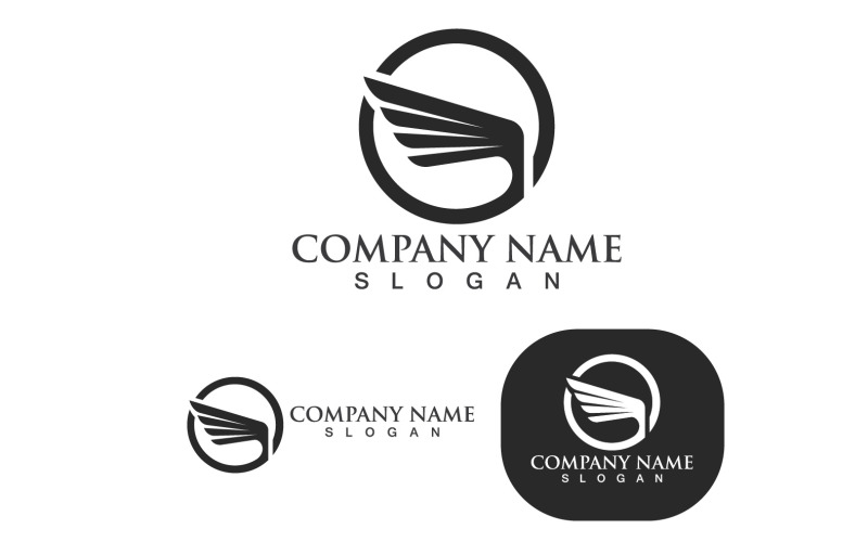 Wing Bird Falcon-logo en symbool V19