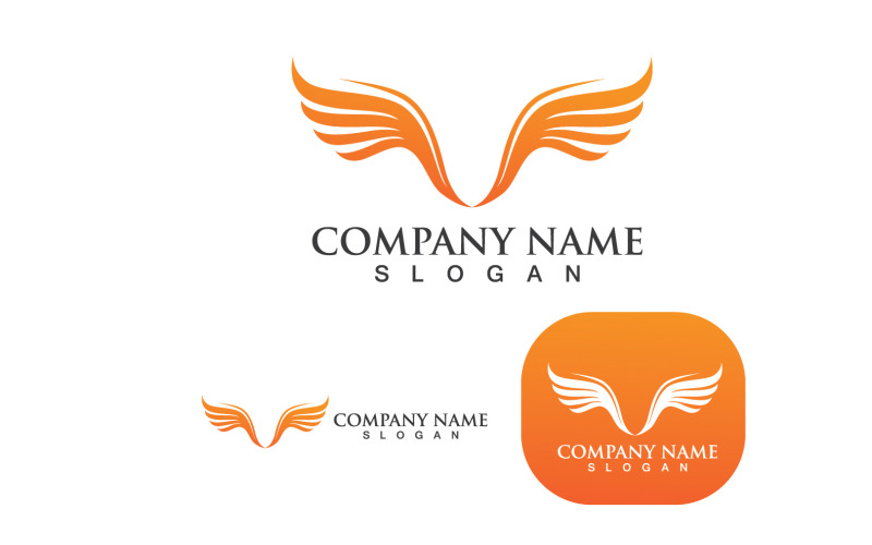Wing Bird Falcon-logo en symbool V6