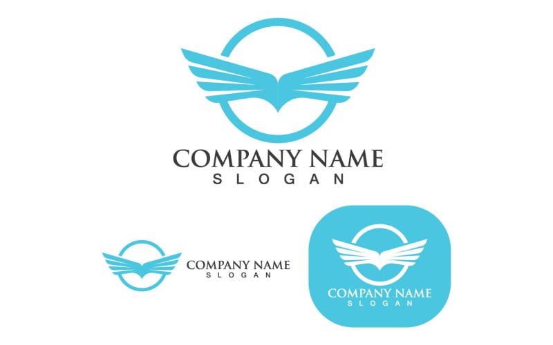 Wing Bird Falcon-logo en symbool V8