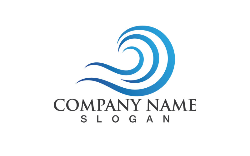Golf Water Logo Vector Natuur 17