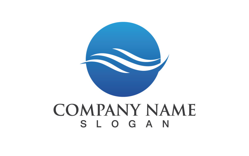 Golf Water Logo Vector Natuur 1e