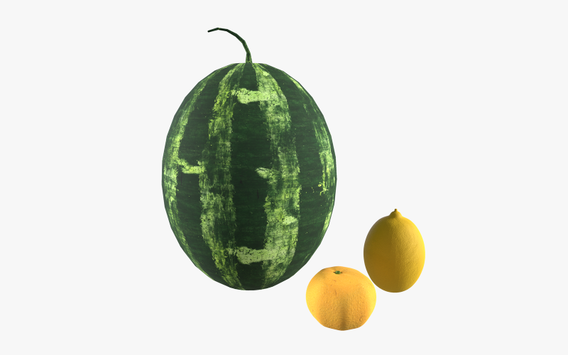 3 Fruit Pack Low-poly 3D modell