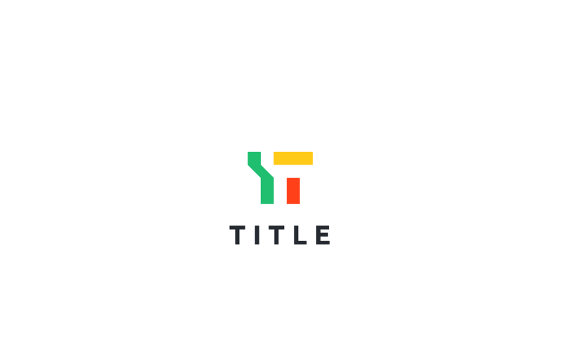 Logo monogramme de productivité géométrique en forme de T ludique