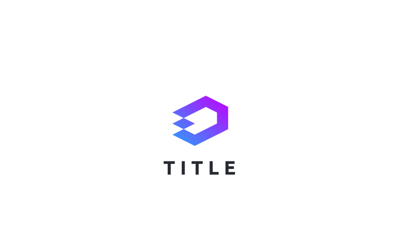 Logotipo de sombreamento de camada Blockchain geométrica vibrante