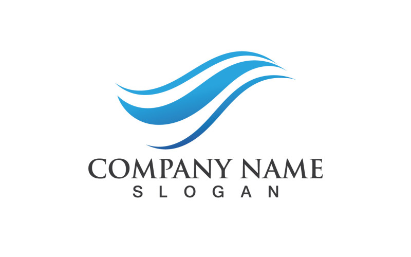 Wave Water Logo Vector Natura 1w