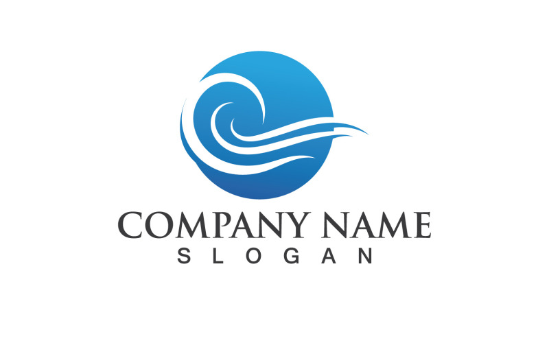 Wave Water Logo Vector Nature 1u