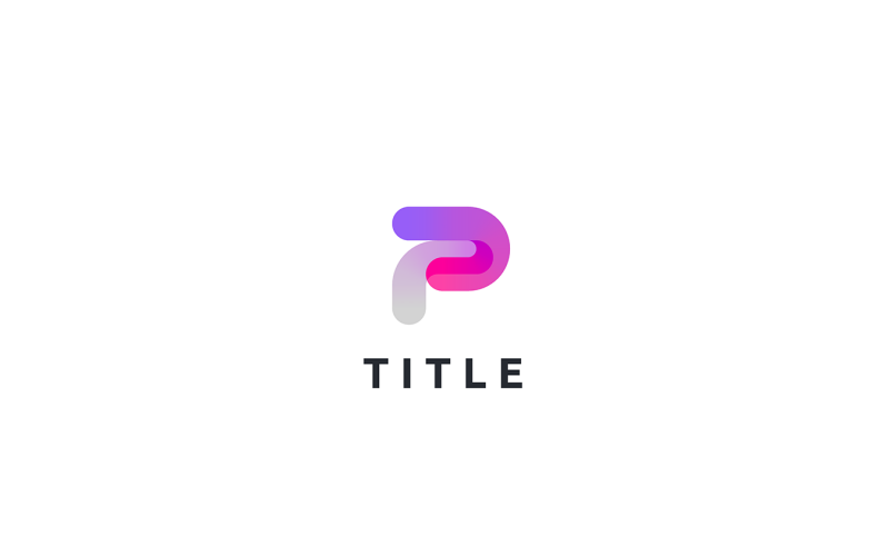 Zářivé geometrické logo moderního monogramu P Tech