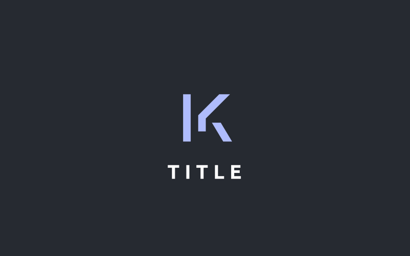 Żywe geometryczne logo K Purple Tech Monogram