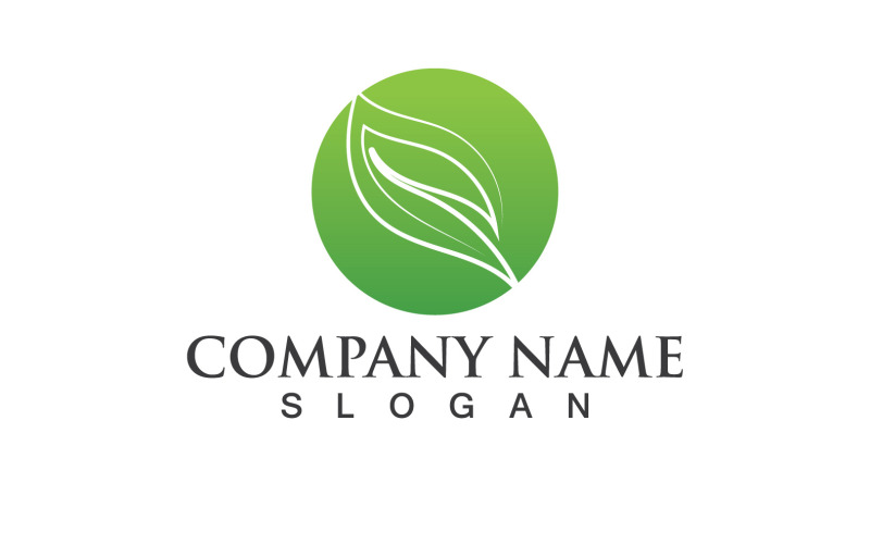 Foglia verde Natura Eco logo Vector V32