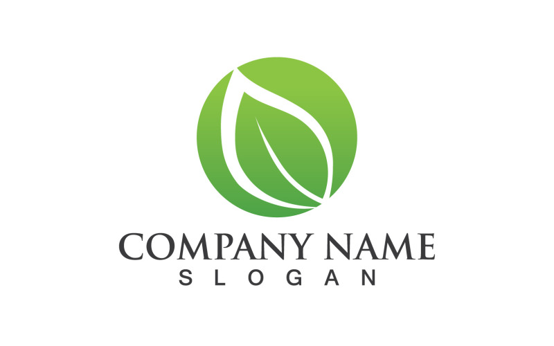 Foglia verde Natura Eco logo Vector V43