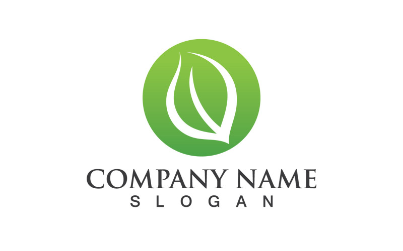 Foglia verde Natura Eco logo Vector V45
