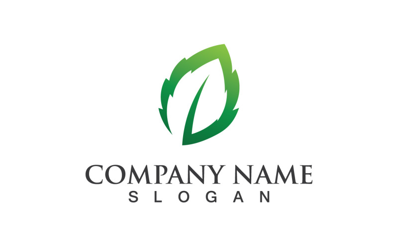Foglia verde Natura Eco logo Vector V7