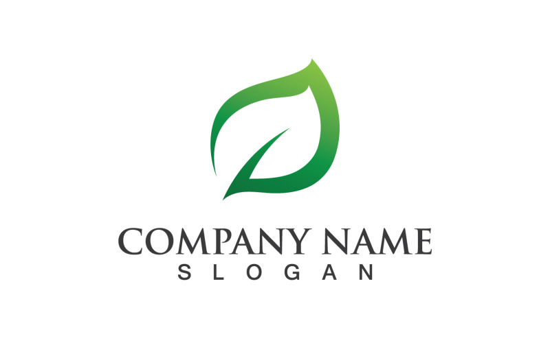 Foglia verde Natura Eco logo Vector V9
