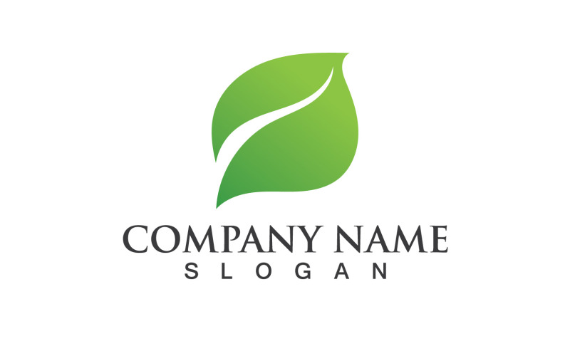 Green Leaf Nature Eco logotipo Vector V26