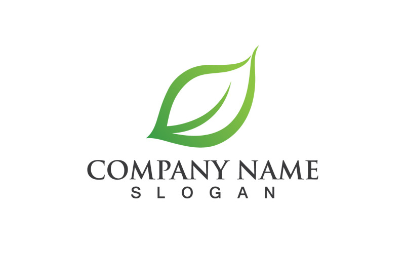 Green Leaf Nature Eco logotyp Vector V25