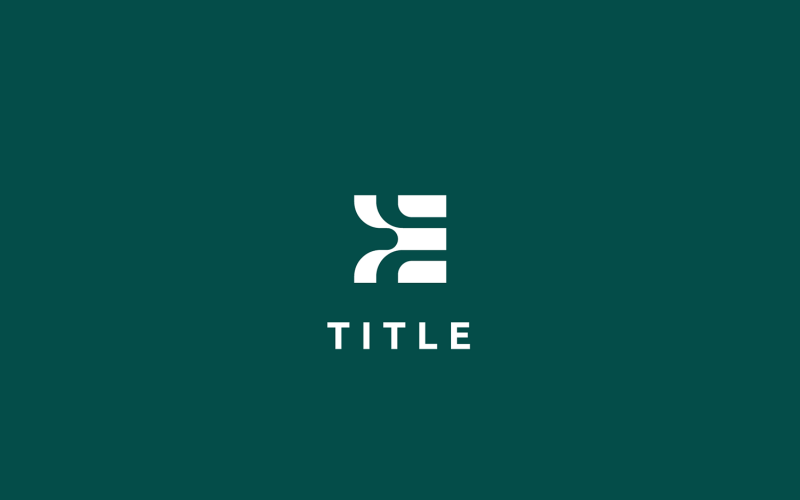 Logo monogramma verde organico vibrante geometrico E