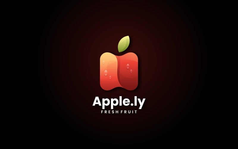 Estilo de logotipo de gradiente fresco de maçã
