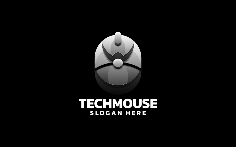 Estilo do logotipo gradiente do mouse tecnológico