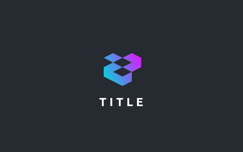 Logotipo de sombreamento de tecnologia Blockchain geométrica vibrante