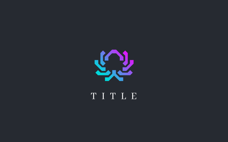 Logotipo de sombreamento de tecnologia de aranha geométrica vibrante