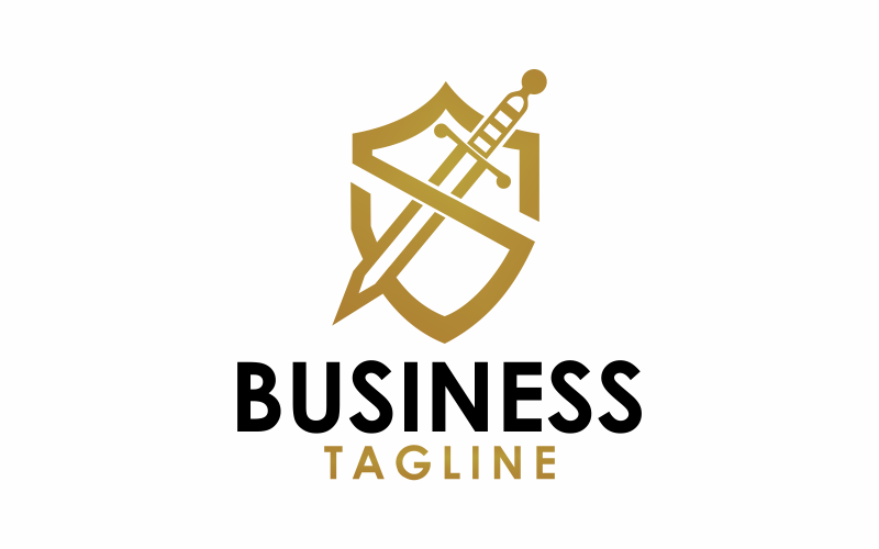 modèle de logo d'épée de sécurité