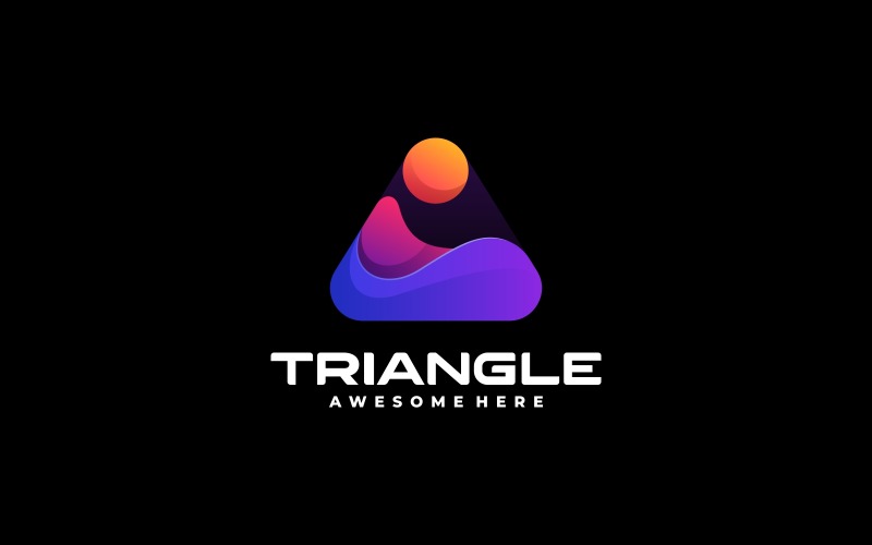 Diseño de logotipo colorido degradado triangular
