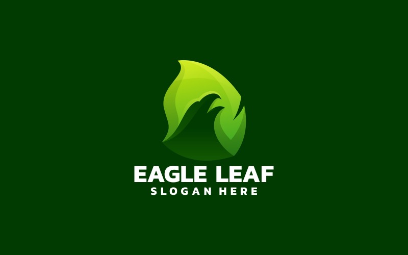 Estilo de logotipo gradiente de folha de águia