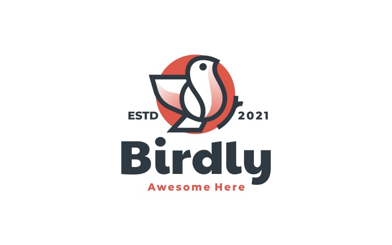 Logo de mascotte simple oiseau volant