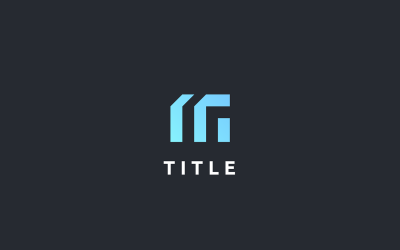 Logo minimalista geometrico M blu edgy monogramma