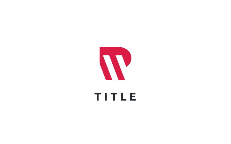 Logo monogramme rouge plat RM géométrique vibrant