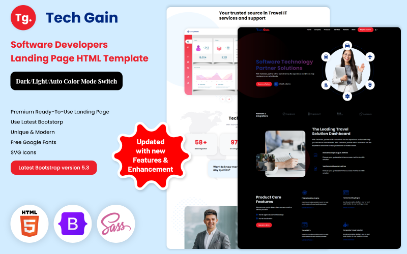 TechGain - Zielseite für Softwareentwickler