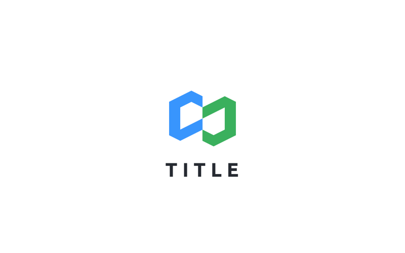 Vibrerande geometrisk CC Tech platt logotyp