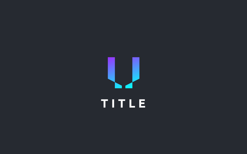 Wibrujące geometryczne logo cieniowania U Purple Tech