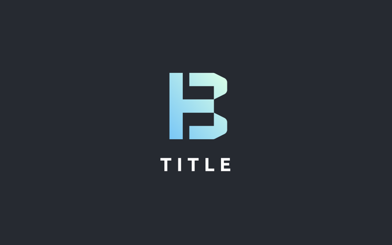 Zářivé geometrické stínovací logo B Blue Tech