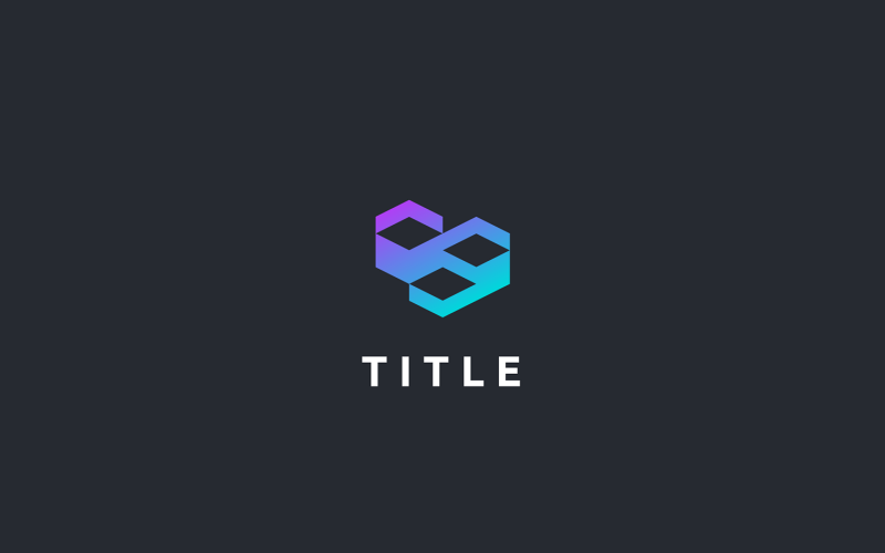 Futuristické Blockchain Abstraktní Blokové Transakční Logo