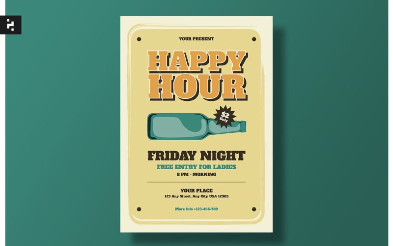 Happy Hour Promo Flyer Template