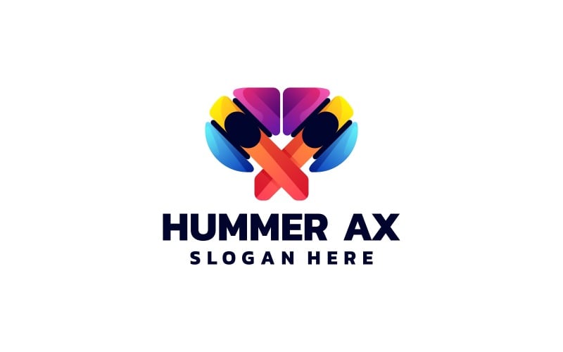 Logo coloré dégradé Hummer Axe