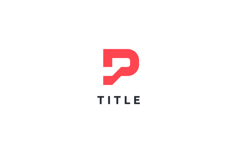 Logo con monogramma rosso geometrico contemporaneo P