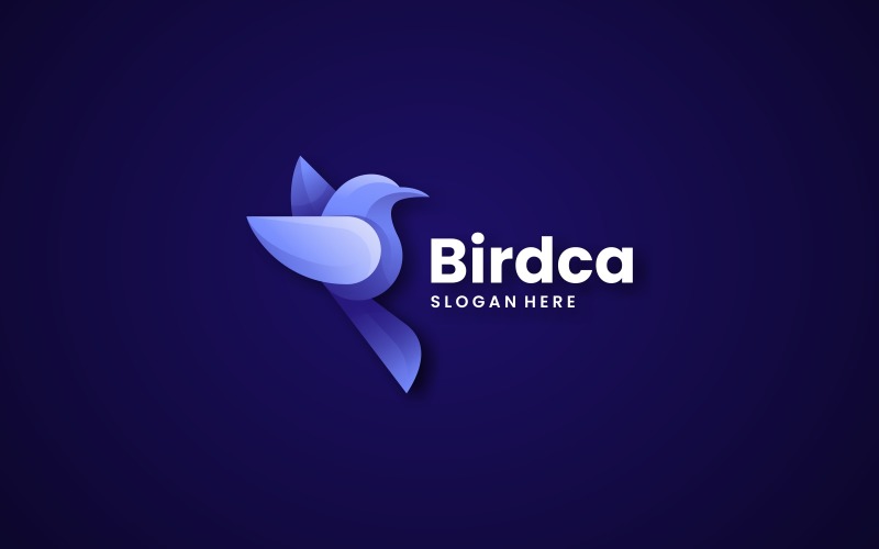 Logo sfumato di colore dell'uccello in volo