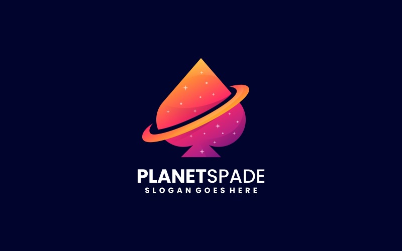 Logotipo colorido degradado de pala de planeta