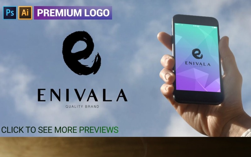 Modello di logo del marchio con lettera E premium