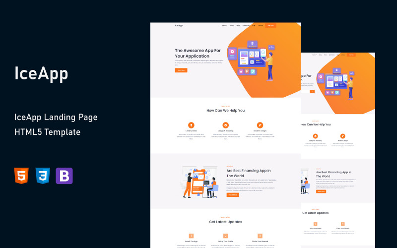 IceApp — szablon strony docelowej aplikacji HTML5