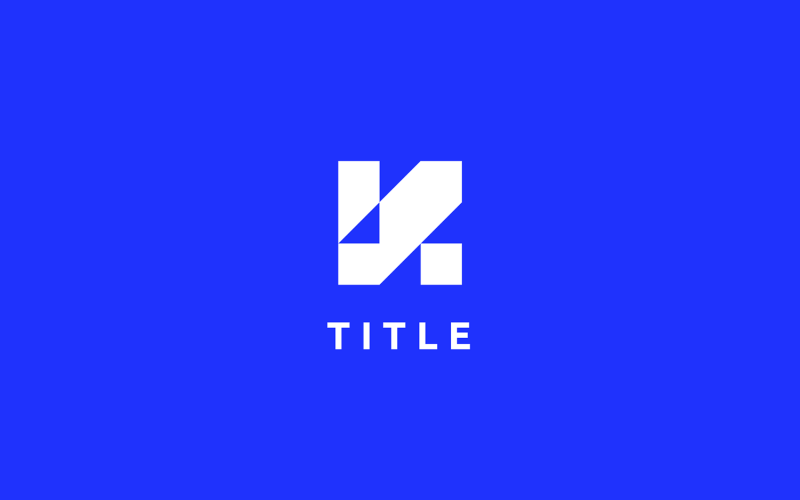 Logo de fond bleu plat K contemporain