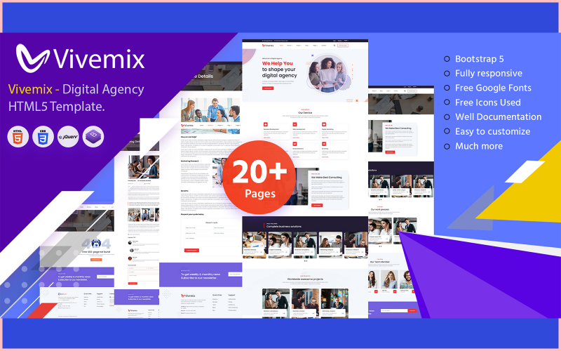 Vivemix - HTML-Vorlage für digitale Agenturen