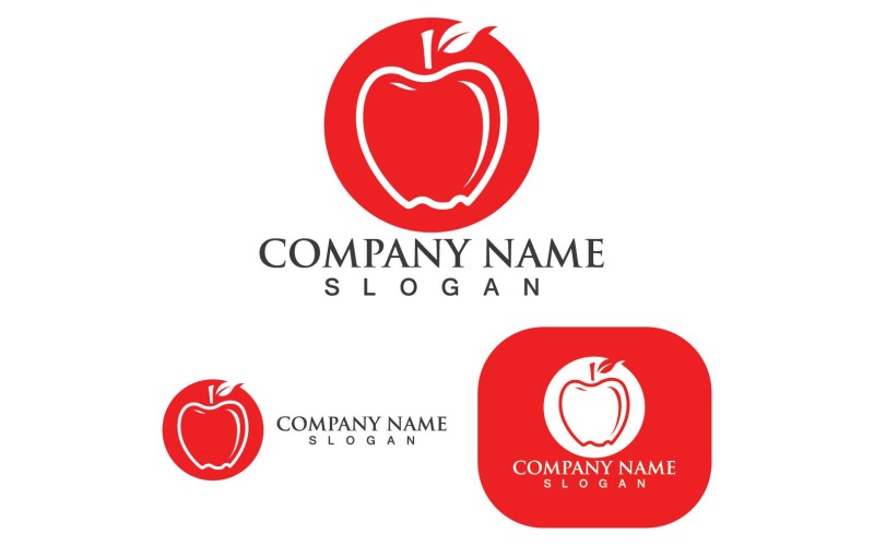 Apple Vector Logo Design Ikon Logotyp Mall V10