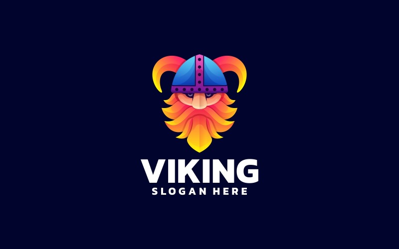 Estilo de logotipo colorido gradiente viking